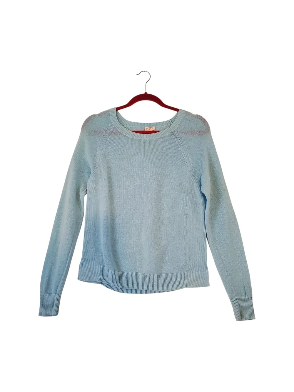 Women's J. Crew Blue Linen Cotton Pullover‎ Jumper Sweater Knit Top Size Small